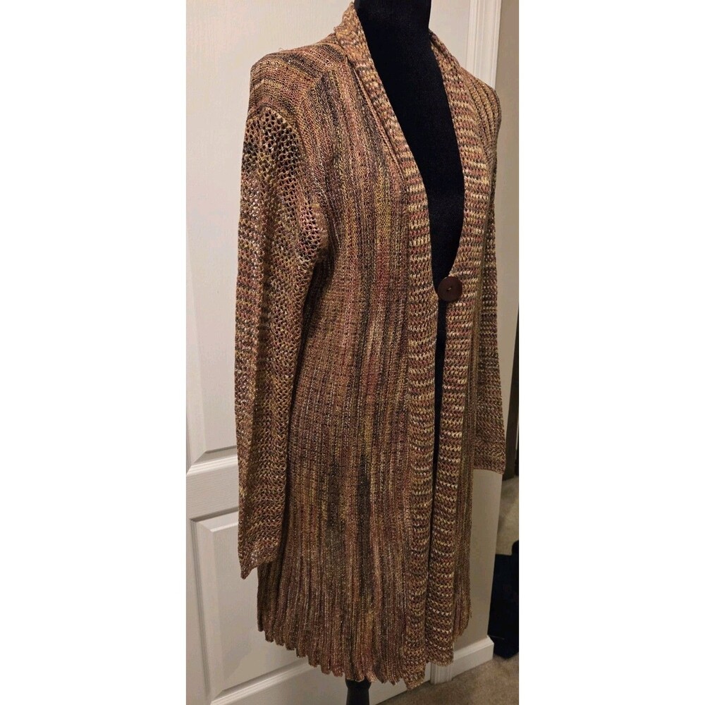 Spicedye Womens Open-Knit V-Neck 1 Button Long Sleeve Cardigan - Size XL - Picture 13 of 14